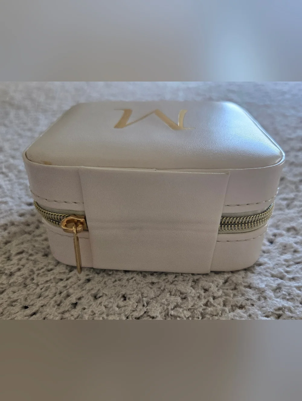 Monogram M Small Jewelry Travel Case - Blush Pink with Gold